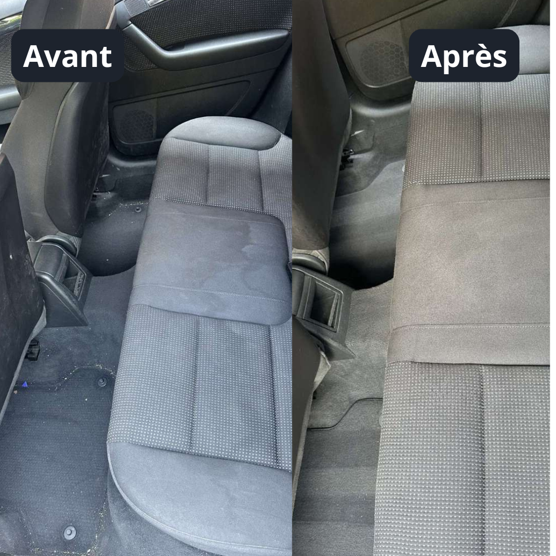 Avant Apres nettoyage complet banquette